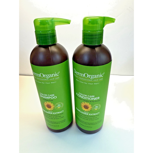 Dermorganic Color Care Shampoo & Conditioner with Sunflower Extract 17oz NEW Set